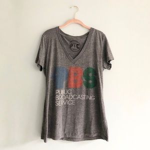 Soft Gray PBS V-neck Tee ModCloth XL